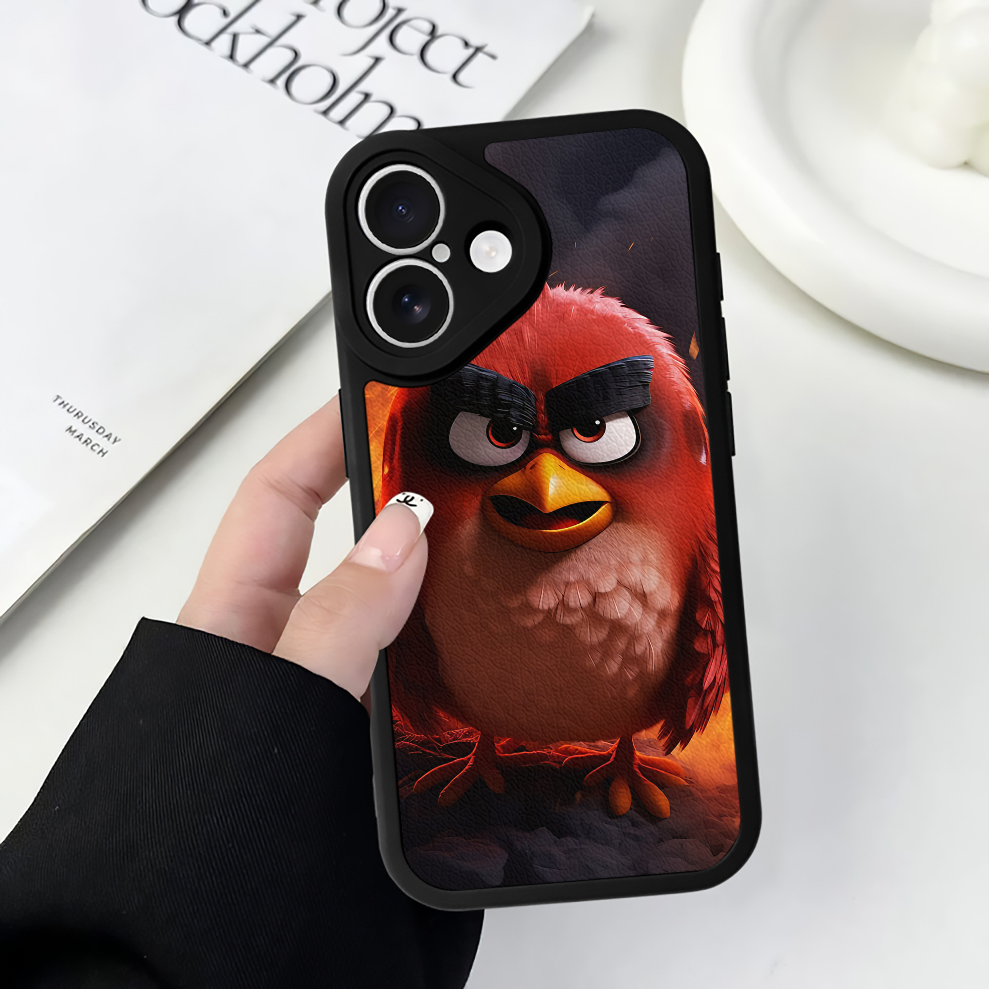 （画像用） Angry Birds アングリーバード 【iPhone 16シリーズ対応】シリコンスマホケース（レザー調） 材質：シリコン